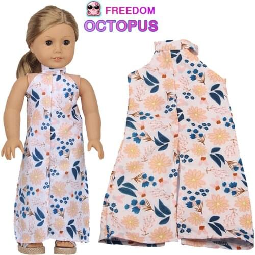 New 2021 Style Leaf Dlwoer Dress Fit 17 Inches Amefian Doll Yellow Chrysanthemum Dress For 43cm New Rebirth Doll Gift