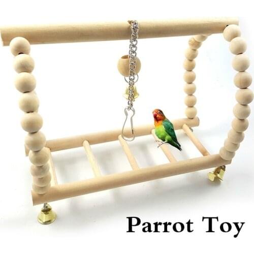Bird Parrot Cockatiel Hanging Suspension Bridge Swing Ladder Climbing Cage Toys