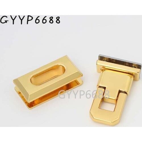 10-50-100 pieces 39X26mm deep gold twist turn lock laides handbag purse metal fittings locks metal sewing accessories
