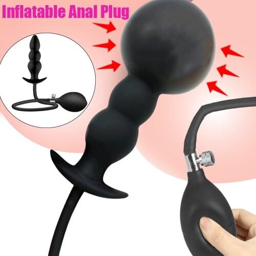 Super Large Inflatable Anal Plug Dildo Pump Expandable Big Butt Plug Prostate Massage Anal Dilator Sex Toys Vaginal Masturbator