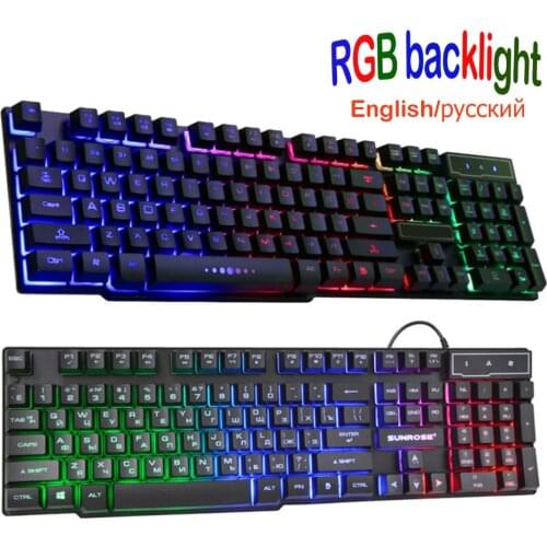 Vococal USB Wired LED 104Keys Backlit Gaming Game Gamer Keyboard for PC Computer Csgo Overwatch Lol with Similar Mechanical Feel