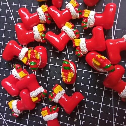 Resin solid Christmas gift Socks cartoon 19mm fairy garden gnome moss terrarium decor crafts bonsai home DIY A105-13