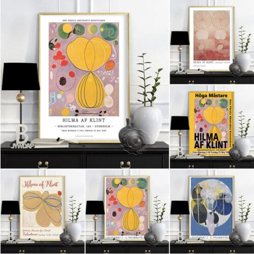 Swedish Hilma af Klint Exhibition Wall Stickers, klint Mysticism Retro Poster, Hilma af Abstract Art Prints, Exhibition Museum