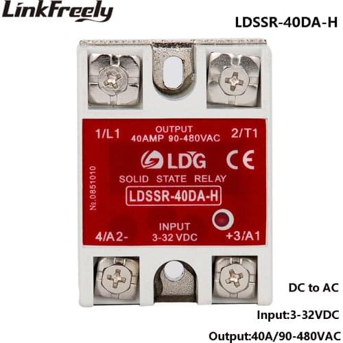 SSR-40DA-H 10pcs Solid State Relay 40A 90-480VAC Output Input: 3V 3.3V 5V 12V 24V 32V DC AC SSR Voltage Relay Board SSR 40DA -H
