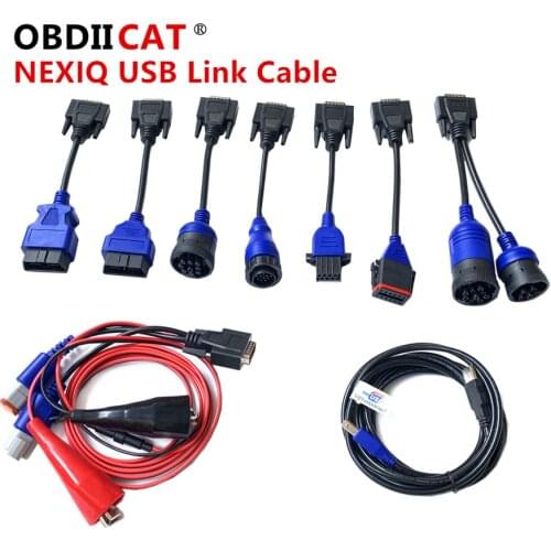 USB Link Full set Cables For Ne-xiq-2 Truck 125032 Add Bluetooth Heavy Duty Truck Diagnostic Tool Cables