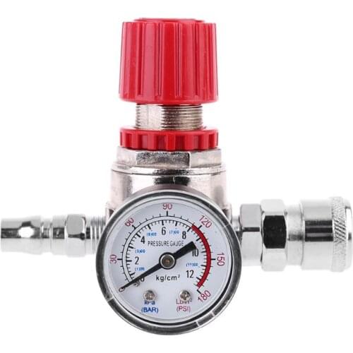 Air Compressor Pressure Regulator Switch Control Valve Gauge with Male Female Connector