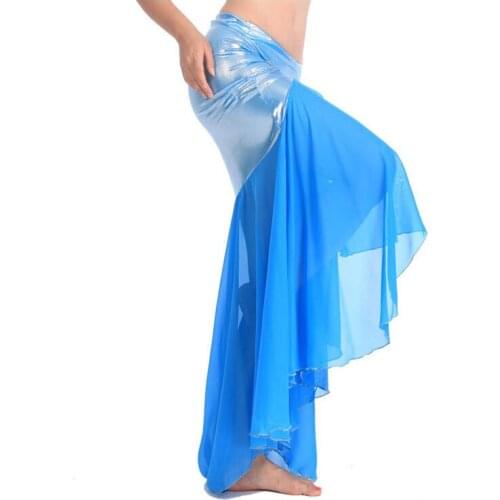2018 Wholesale Cheap Belly Dancing Chiffon Long Single Slim Flash skirt Sexy Belly Dance Skirt for Women