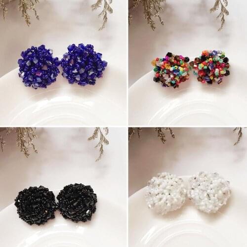 Bohemia Handmade Beads Big Earrings For Women Girl Ethnic Jewelry Accessories Fashion Resin Bead Earrings 11 Colors Fashion