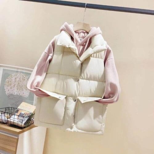 2021 Women Winter Elegant Down Vest Lady Short Sleeveless Lightweight Warmer Waistcoat Female Solid Down Gilets Windbreaker M58