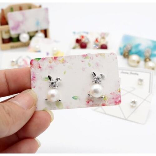 High Quality 3x5cm 1000pcs Kraft Jewelry Cards Paper Earrings Card Necklace Display Packaging Card Tags Can Customize Logo