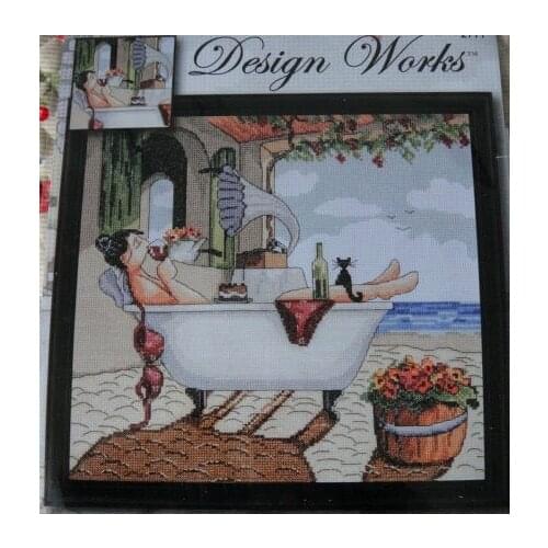 14/16/18/27/28 HIGH quality 14CT Cross Stitch Stitches Embroidery Kits Funny Bath Drinking Design Works 38x38cm CS-304WM