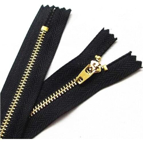 20 pieces 3# 10cm Sewing Metal Zippers Auto Lock Black DIY Zip For Sewing Jeans Footwear Denim Skirt