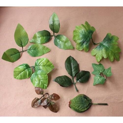 50PCS A variety of Fake Green Plants Foliage Artificial Silk Palm Tree Leaves,Florist Supplies,Leaf Garland,Wedding Decorations