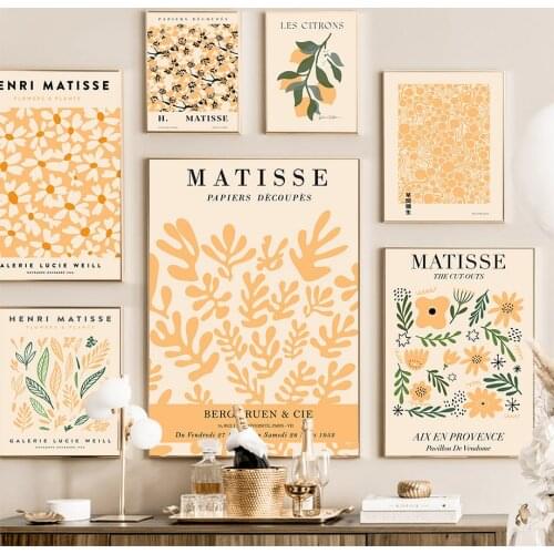 Colorful Matisse Flowers Plant Leaf Lemon Wall Art Canvas Painting Nordic Posters And Prints Wall Pictures For Living Room Decor