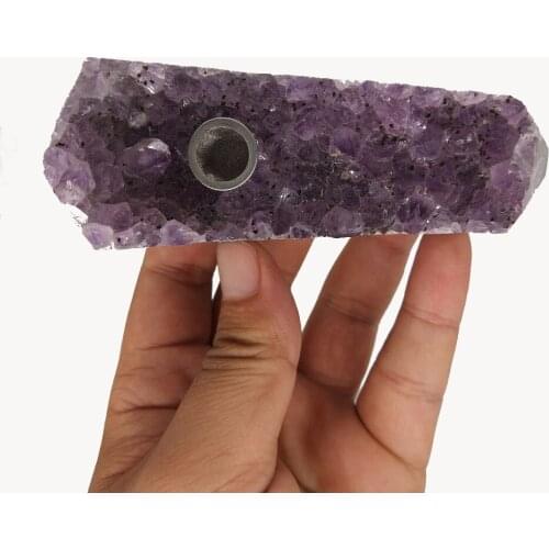 Promotion Bestsale Fashion Nice Polymorph Natural Quartz Crystal Portable Amethyst Cluster Smoking Pipe