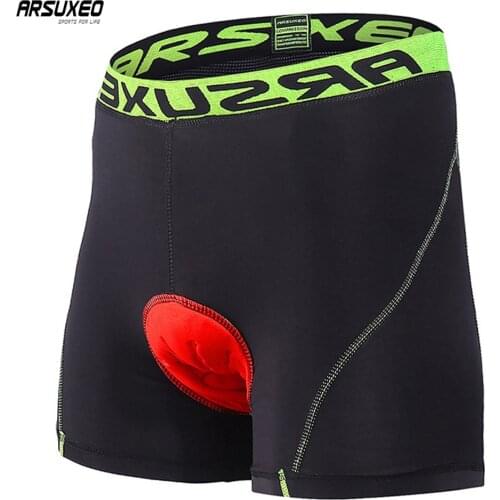 ARSUXEO Mens Cycling Underwear MTB Bike Bicycle Shorts 3D Padded cycling compression shorts 006
