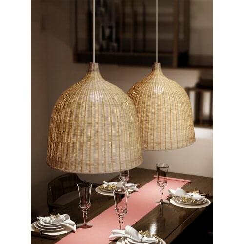 Dining Room Bamboo Chandelier B & B Outdoor Rattan Lamp Zen Rattan Lamp Shade Wedding Celebration Decoration Lighting Lantern