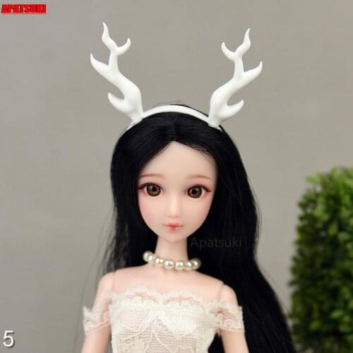 White Deer Antlers Headband Headwear Plastic Tiara For Barbie Doll Accessories Hairwear Hair Accessories For 1/6 Dollhouse DIY