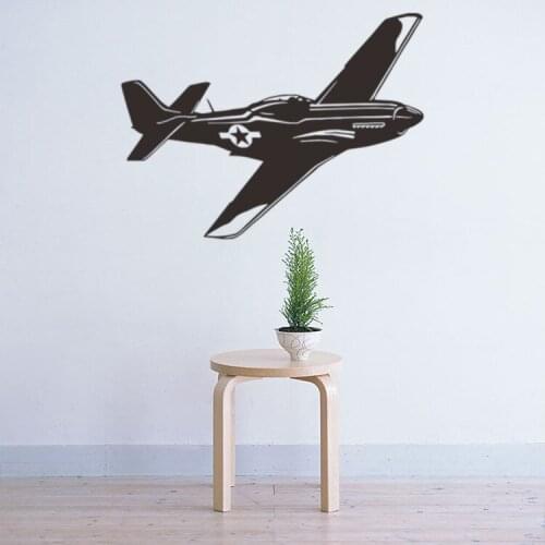 Combat aircraft vinyl wall decal kids room decor bedroom diy art mural removable wall stickers