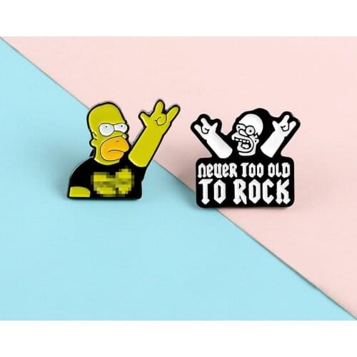 Cute Cartoon Simpson Brooch Alloy Pin Shirt Badges Enamel Pins Broches for Men Women Badge Pines Brooches Jewelry Accessories