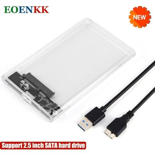 SATA To USB 3.0 HDD Case Enclosure 2.5 Inch Serial Port SATA SSD Hard Drive Cases Support 2TB Transparent Mobile External HDD