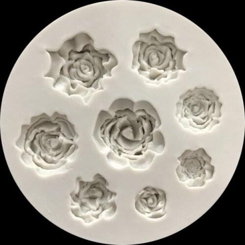 Fondant cake baking decoration size rose flower mold DIY chocolate epoxy clay mold jewelry decoration