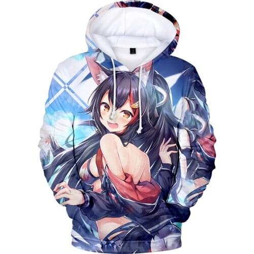 HOLOLIVE VTuber Ōokami Mio 3D Print Fashion Fall Winer Suit Hoodies Sportswear Hooded Youthful Kawaii Women/Men The hooded