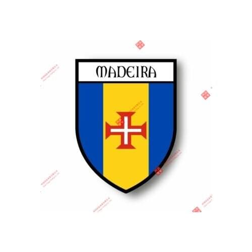 Interesting Stickers Decal Souvenir Vinyl Car Shield City Flag World Crest Madeira Portugal Car Window Body Decorative Stickers