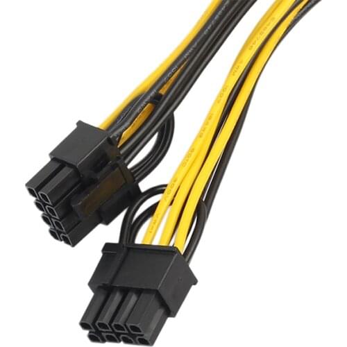 6pin To Dual 8Pin Video Card Power Extension Cable PCI-E 6-pin To 2x 6+2-pin (6-pin/8-pin) Power Splitter Cable Computer Cables