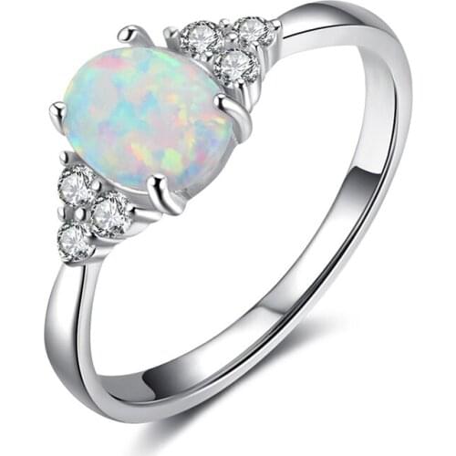 Wedding Party Rings OP17 Snow White Color 925 Silver Ring