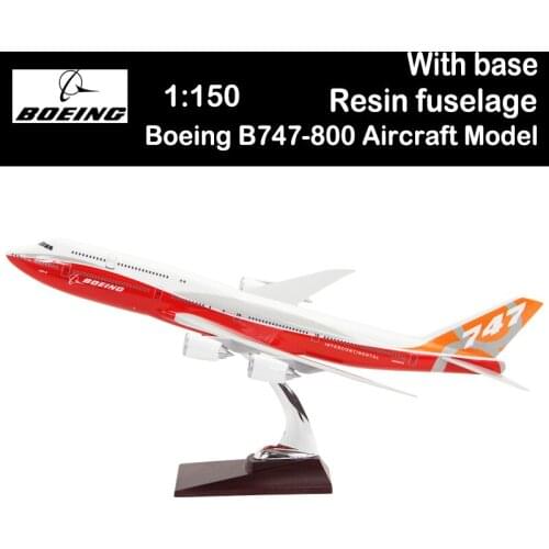 45cm Airplane Model Toys Boeing B747-800 Aircraft Model Diecast Plastic Alloy Plane with Base Display Airliner Artwork Souvenirs
