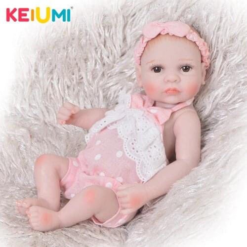 Fashion 11 Inch Mini Doll Reborn Babies Full Silicone Vinyl Body Newborn Dolls Realistic Boy Baby Toys Children Birthday Gifts