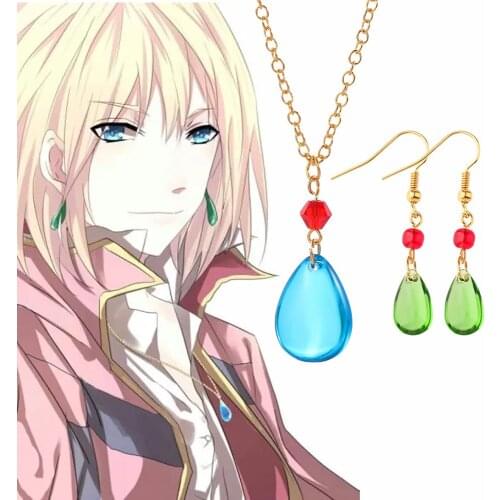 Miyazaki Hayao Anime Howls Moving Castle Green Crystal Earrings Drop Shake Charm Cosplay Earrings Chic Jewelry Shine Accessorie