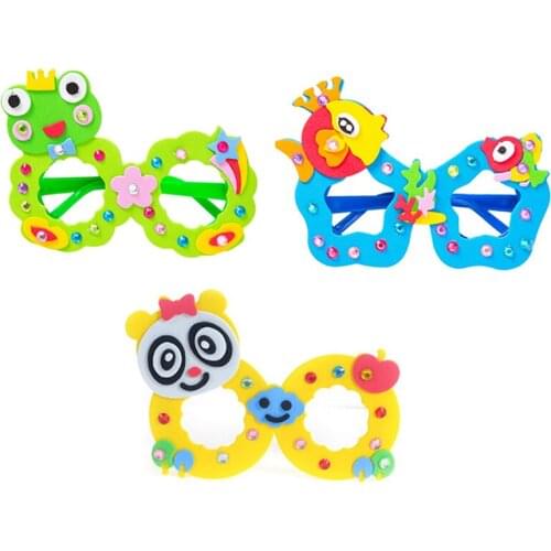 New Arts Crafts Diy Toys Cartoon Glasses Baby Crafts Kids Puzzles Educational For Childrens Toys Fun Party Diy Girl/Boy Gift
