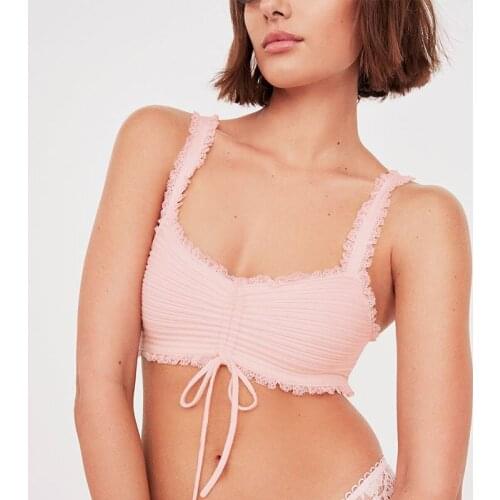 New product womens solid color high elastic thread knit bra lace and tube top
