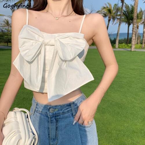 Camisole Women Solid Harajuku Party Beach Sweet Girls Newest Summer Hot Sexy Ladies Tops Fashion Loose Korean Style Holiday Chic