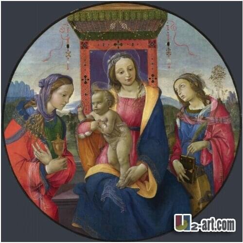 Canvas Prints (Virgin and Child with Saints) modern art canvas prints painting for house Religion-002 ( 24*24 inch )