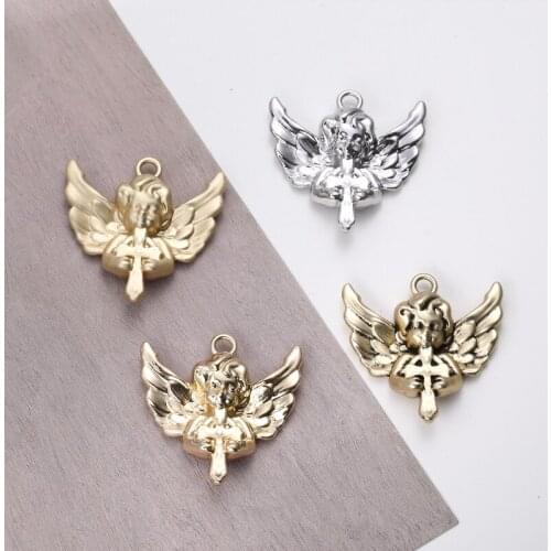 Retro Baroque Cross Angel alloy pendant DIY handmade jewelry necklace earrings accessories materials