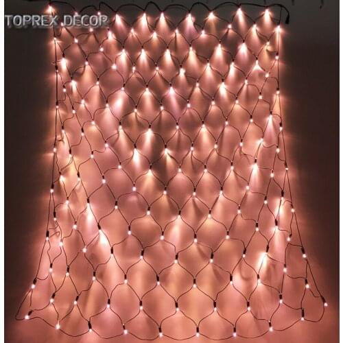 Toprex Rose gold net light 1.5x1.5m christmas light outdoor led fairy lights diwali decoration xmas tree led garland decor