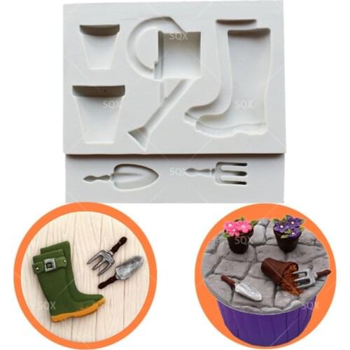 Water Shoes / Pots / Watering Pot Fondant Mold For Cake Decorating Tool Sugarcraft Chocolate Wedding Design Silicone Mold 17121