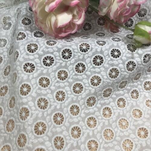 Embroidered cut out lace fabric for womens cloth childrens dress shirt home decoration DIY sewing material by the yard