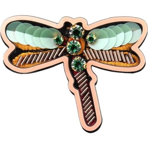 Fashion New Glass Crystal Rhinestone Dragonfly Insect Pins Brooches for Women Florate Brand Vintage Stone Brooch Christmas Gift