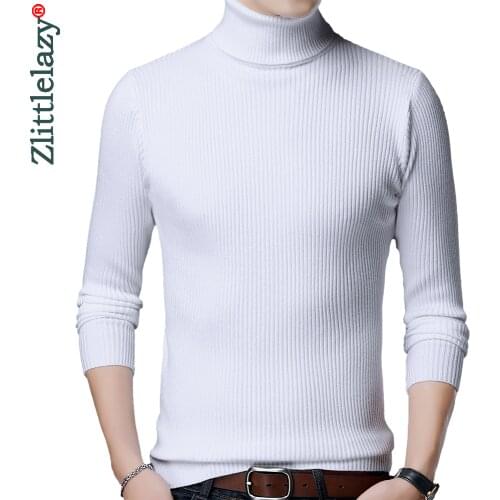 2021 New Casual Knitted Turtleneck Sweater Men Pullover Clothing Fashion Clothes Knit Winter Warm Mens Sweaters Pullovers 81335