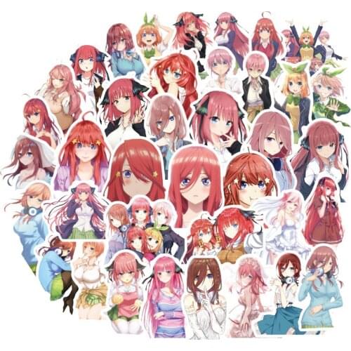50 pcs/set Anime The Quintessential Quintuplets Embossed poster Figure Nakano Ichika Nino Miku Yotsuba Itsuki sticker for gifts