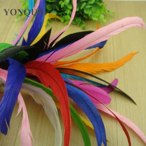 9 Colors 100Pcs/Lot Quality Colored 25-30CM Loose COQUE ROOSTER TAIL FEATHERS/Long Feathers For Hats Or Costumes Hair Accessory