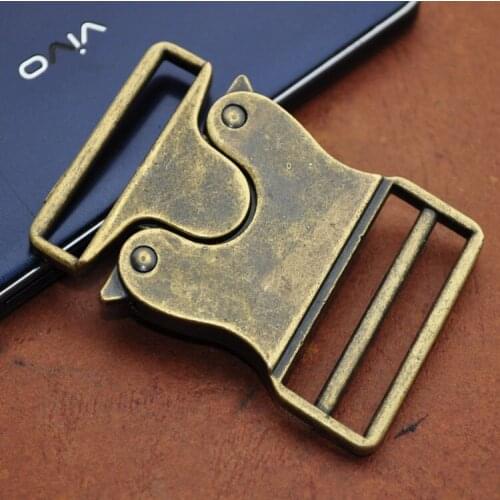 Free Shipping Antique Brass 65x38MM Webbing Strap 4Pcs Quick Side Release Metal Buckles Shackle For Bags Luggage DIY Accessories