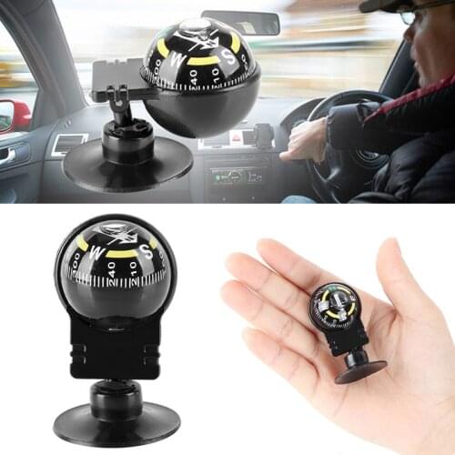 Car Compass Dashboard Dash Mount Navigation Compass 360°rotating Suction Cup Adjustable Seat Suction Dual-purpose Portable