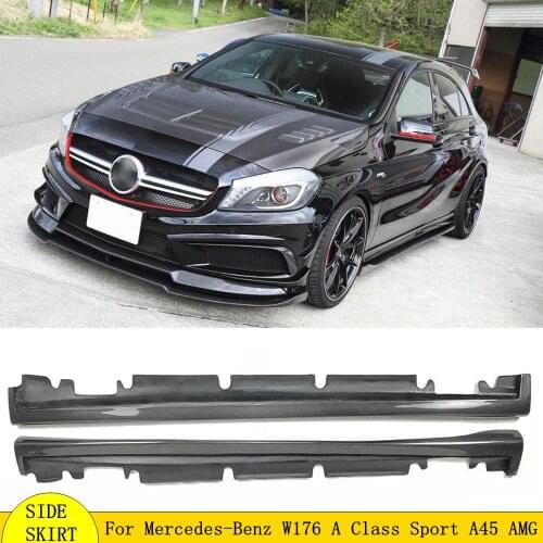 Carbon Fiber Side Skirt for Mercedes-Benz W176 A Class Sport A45 AMG A180 A200 A45 & W177 Cla-class Cla200 Cla220 Cla45 2013up