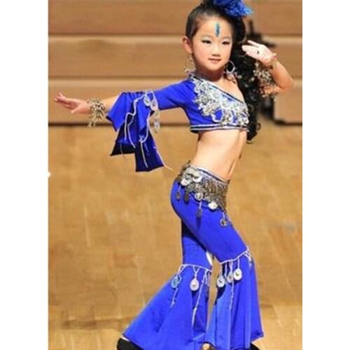 Childrens Latin Dance Dress Girls Yangko Dance Costumes Chinese Umbrella Dance Clothes Girl Dai Satge Dance Clothing 89