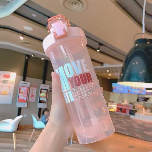 Dual-purpose Shake Cup Fitness Milkshake Bottle Stirring Ball Sports Protein Powder Shake Cup Portable Large Capacity Straw Cup
